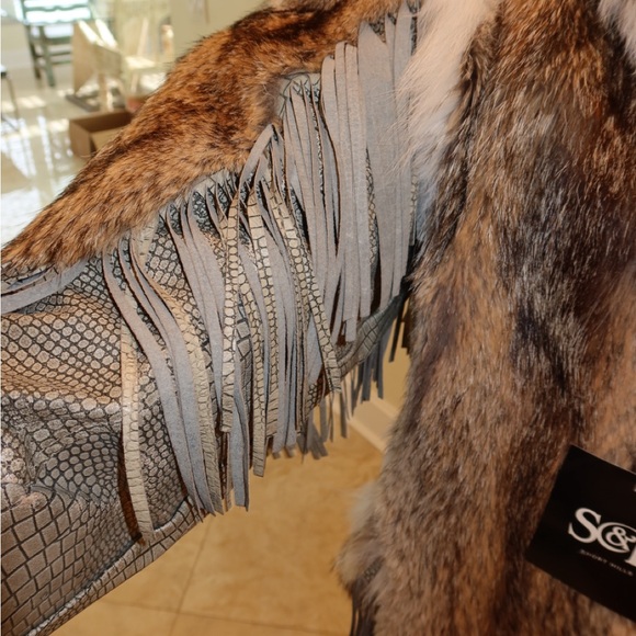 schultz & m. blaustein coyote and leather fur coat - Picture 4 of 13